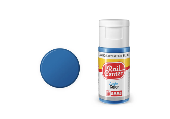 AMMO R-0021 Rail Center Mittelblau, matt, Acrylfarbe, 20 ml