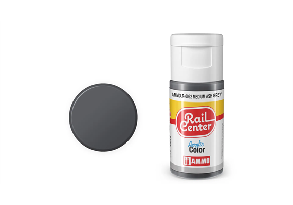 AMMO R-0032 Rail Center Aschgrau, matt, Acrylfarbe, 20 ml