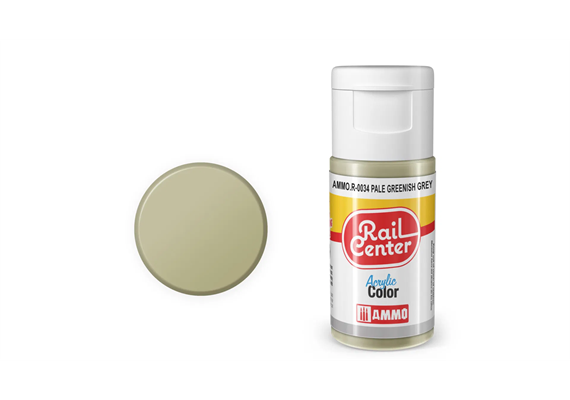 AMMO R-0034 Rail Center Grau, blassgrün, matt, Acrylfarbe, 20 ml