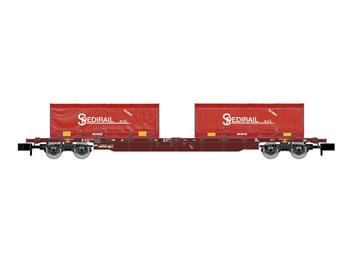 Arnold HN6654 FS 4-achsiger Containertragwagen Sgnss braun - N (1:160)