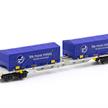 Arnold HN6659 4-achsiger Containertragwagen mit 2x blau 22' coil - N (1:160) | Bild 1