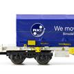 Arnold HN6659 4-achsiger Containertragwagen mit 2x blau 22' coil - N (1:160) | Bild 2