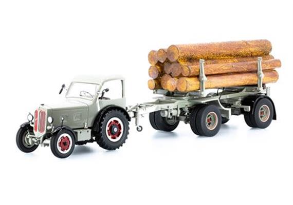 ATC Autocult 003018 Hürlimann Industrietraktor D-500 Set mit Anhänger - Massstab 1:32 | Bild 1