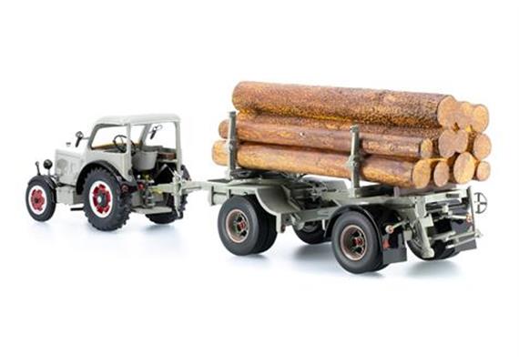 ATC Autocult 003018 Hürlimann Industrietraktor D-500 Set mit Anhänger - Massstab 1:32 | Bild 4