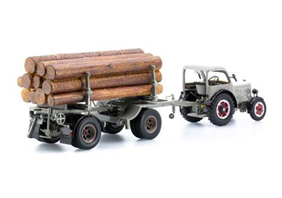 ATC Autocult 003018 Hürlimann Industrietraktor D-500 Set mit Anhänger - Massstab 1:32 | Bild 5