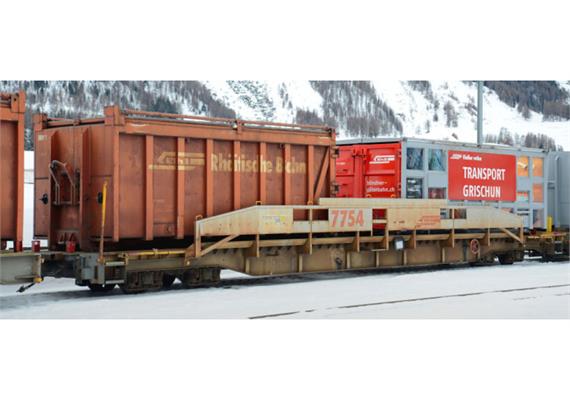 Bemo 2290 122 RhB Sl 7762 ACTS-Tragwagen, RhB & Bünder Güterbahn (Hafen) - H0m (1:87)