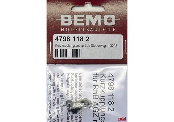 Bemo 4798 118 2 Kurzkupplungsset (Paar) Lok-Steuerwagen für 3298 xxx - H0m (1:87)