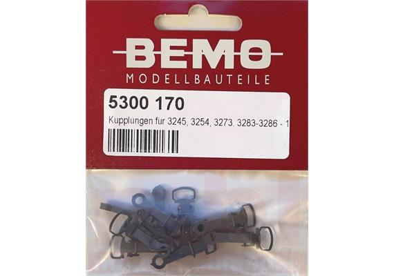 Bemo 5300 170 Hakenkupplung, 10 Stück - H0m (1:87)