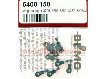 Bemo 5400 150 Wagenadapter für 3249, 3257-3259, 3287, 3293/3294, 10 Stück - H0m