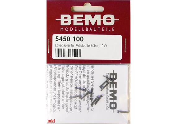 Bemo 5450 100 Kurzkupplung für Mittelpufferhülse 10 Stück (Ersatz für 5453 000)