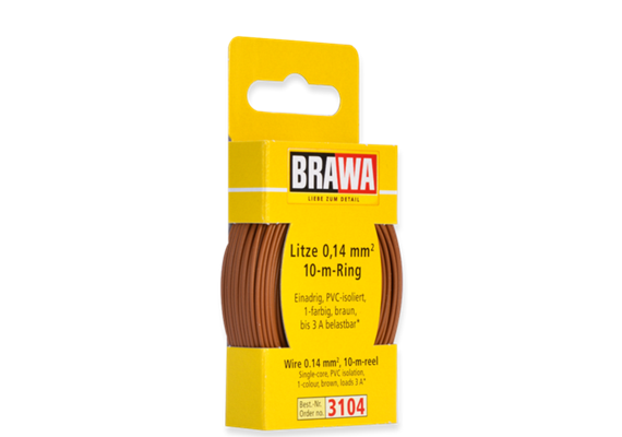 Brawa 3104 Litze 0,14 mm², braun, 10 m