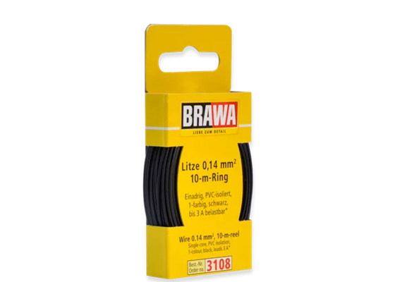 Brawa 3108 Litze 0,14 mm², schwarz, 10 m