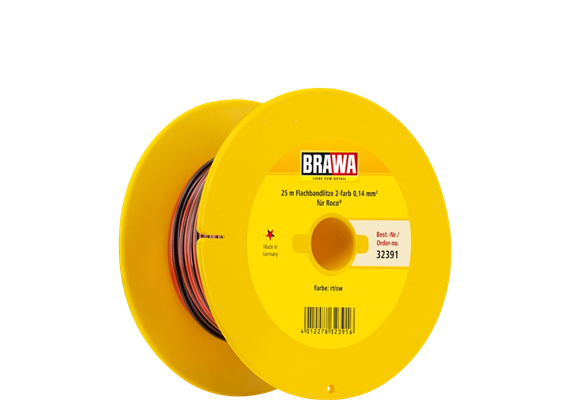 Brawa 32391 Doppellitze 2adrig schwarz/rot, 25 Meter, 0.14 mm²