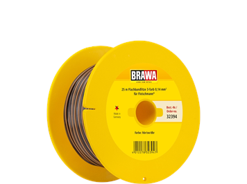 Brawa 32394 Flachbandkabel 3-fach hellbraun/schwarz/dunkelbraun, 25 Meter, 0.14 mm²