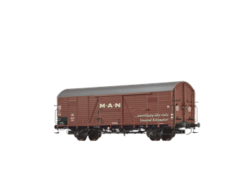 Brawa 50473 GEDECKTER GÜTERWAGEN GLR 23 "MAN" DER DB, DC 2L - H0 (1:87)