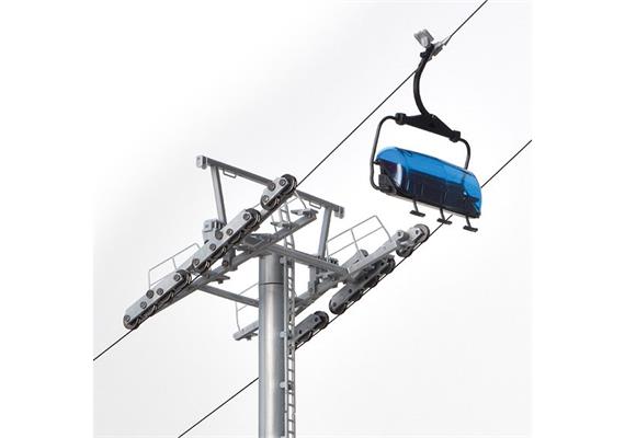 BRAWA 6346 Sesselbahn mit 6er Sesseln inklusive Gebäude - H0 (1:87) | Bild 2