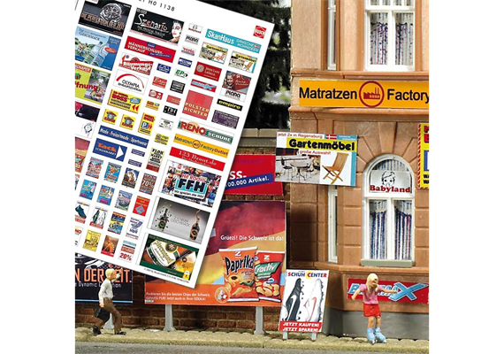 Busch 1138 Werbeplakate-Set - H0 (1:87)