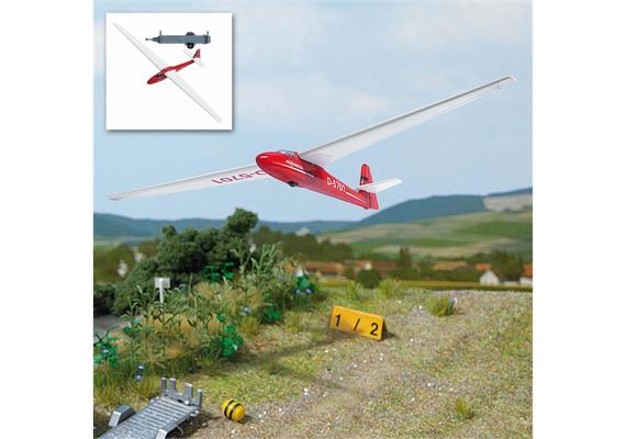 Busch 1154 Segelflugzeug, rot - H0 (1:87)
