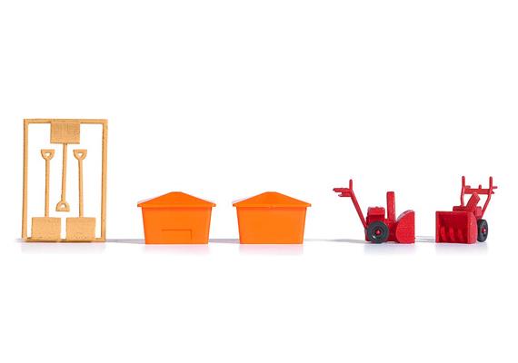 Busch 1181 Winterausrüstung (Schneefräsen, -schieber und Streugutbehälter) HO