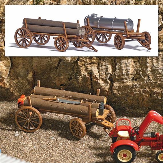 Busch 1386 2 Holzwagen - H0 (1:87)