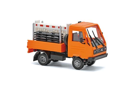 Busch 42254 Multicar M26 mit Schrankenzauntransportgestell, Orange - H0 (1:87) | Bild 1