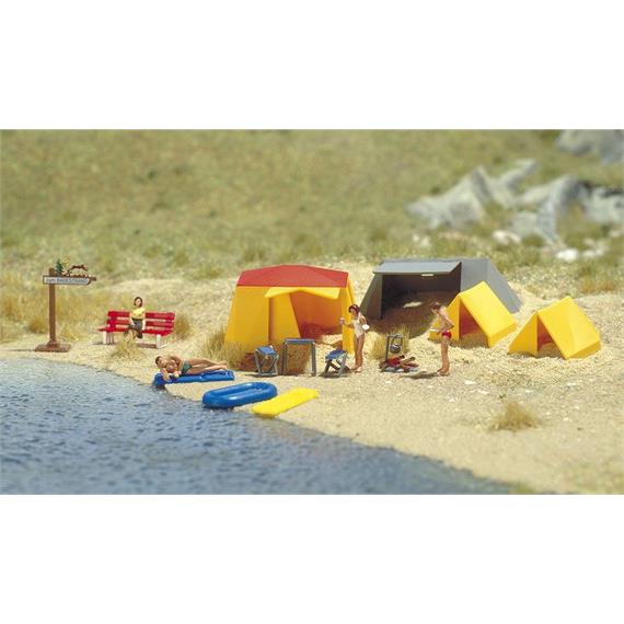 Busch 6026 Motiv-Set: Ein kleiner Campingplatz - H0 (1:87)
