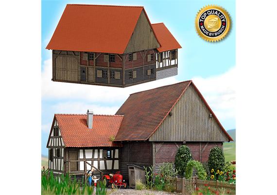 Busch Kleinbauernhaus aus Mennwangen (echt Holz) - H0 (1:87)