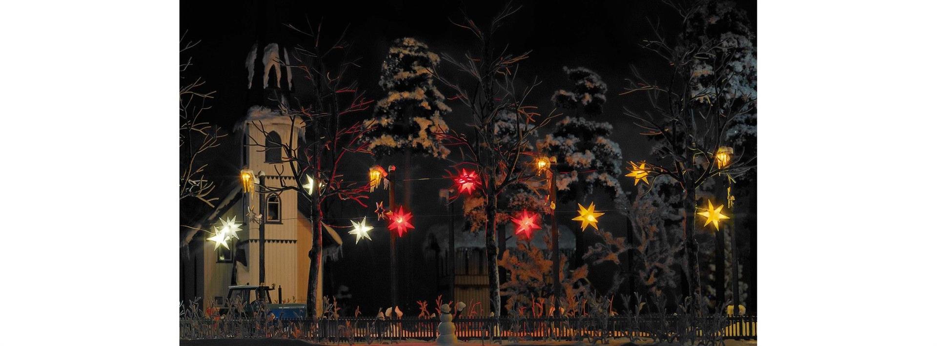 Busch HO 5416 Drei Weihnachtssterne rot leuchtend#NEU in OVP#