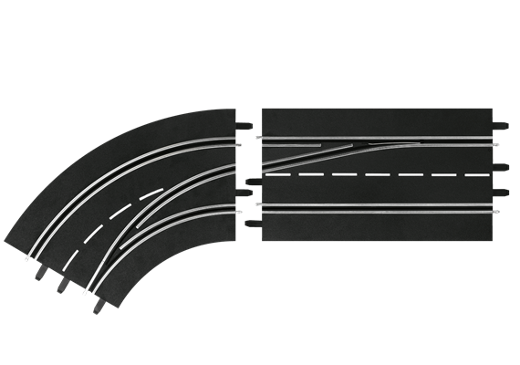 Carrera 20030363 D132, D124 Spurwechselkurve links, aussen nach innen