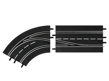 Carrera 20030362 D132, D124 Spurwechselkurve links, innen nach außen