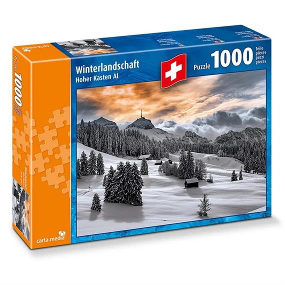 Carta.Media 7276 Puzzle Winterlandschaft "Hoher Kasten, AI", 1000 teilig