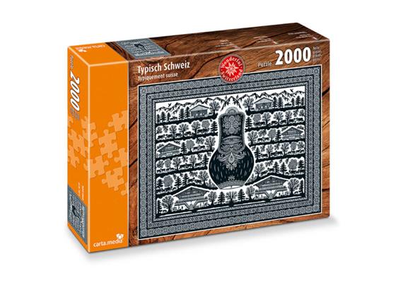 Carta.Media 7401 Puzzle Typisch Schweiz, Scherenschnitt, mit 2000 Teilen, Format 980 x 750