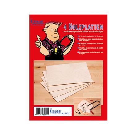 DONAU M327 4 Holzplatten DIN A4, 3mm