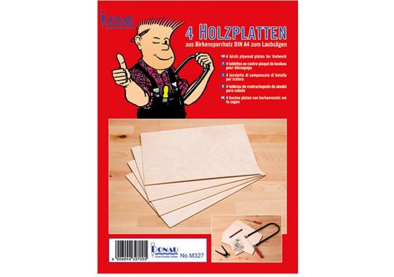DONAU M327 4 Holzplatten DIN A4, 3mm