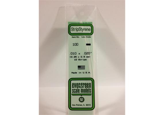 Evergreen 100 Vierkantprofile, 350x0,25x0,50mm, 10 Stück | Bild 2