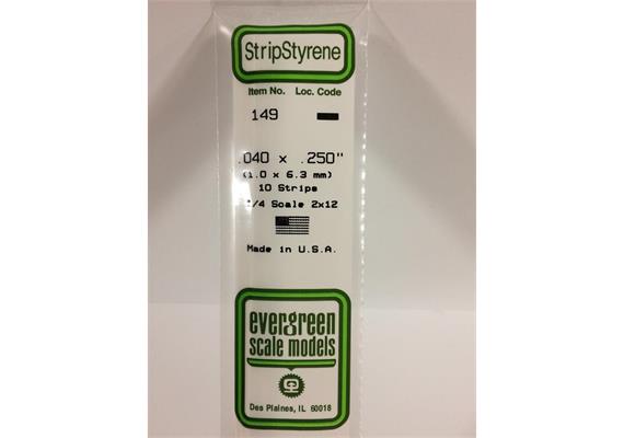 Evergreen 149 Vierkantprofile, 350 x 1,00 x 6,30 mm, 10 Stück | Bild 2