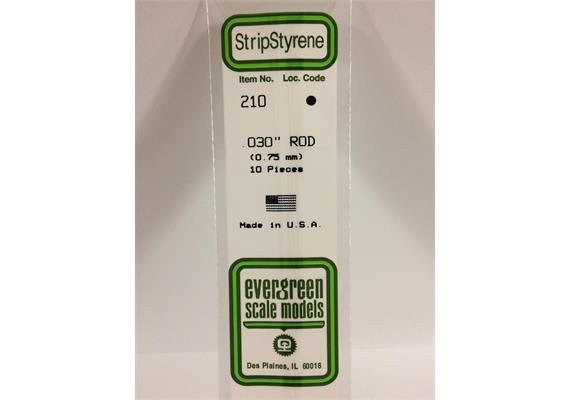 Evergreen 210 Rundstab, 35 cm lang, Durchm.0,75 mm, 10 Stück | Bild 2