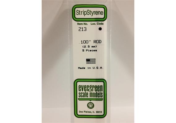 Evergreen 213 Rundstab, 35 cm lang, Durchm.2,5 mm, 2 Stück | Bild 2