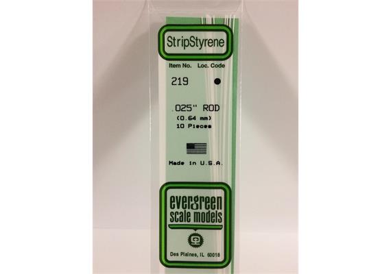 Evergreen 219 Rundstab, 35 cm lang, Durchm.0,64 mm, 10 Stück | Bild 2