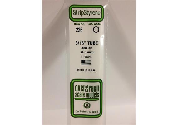 Evergreen 226 Rundröhre, 35 cm lang, Durchmesser 4,8 mm - 3/16, 4 Stück | Bild 2