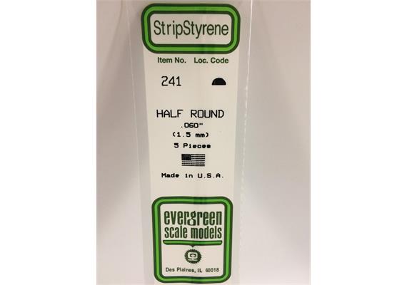 Evergreen 241 Halbrundstange, 35 cm lang, Durchm. 1,5 mm, 5 Stück | Bild 2