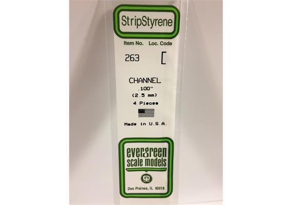 Evergreen 263 U-Profil, 350x2,5x1,1 mm, 4 Stück | Bild 2