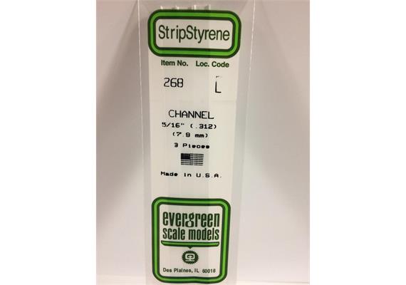 Evergreen 268 U-Profil, 350x7,9x2,4 mm - 5/16, 3 Stück | Bild 2