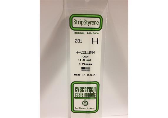 Evergreen 281 H-Profil, 350x1,5X1,5 mm, 4 Stück | Bild 2