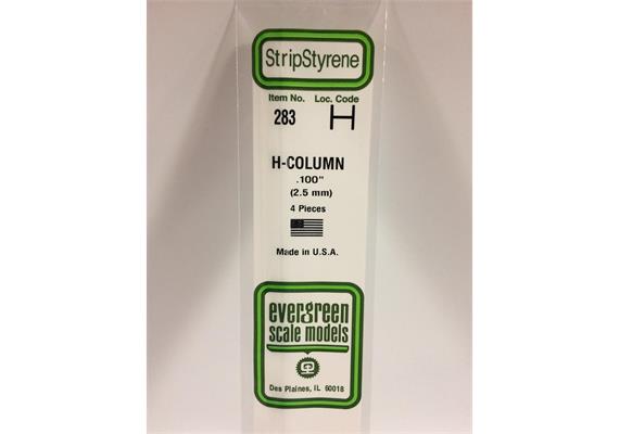 Evergreen 283 H-Profil, 350x2,5x2,4 mm, 4 Stück | Bild 2