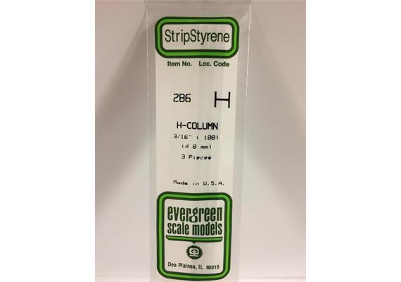 Evergreen 286 H-Profil, 350x4,8x4,4 mm - 3/16, 3 Stück | Bild 2