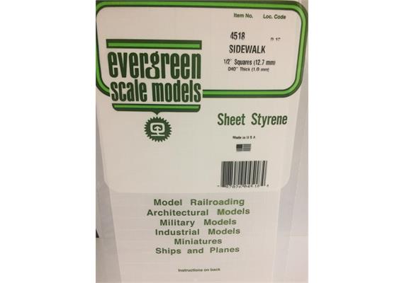 Evergreen 4518 Gehwegplatten , 1x150x300 mm.Raster 12,7x12,7 mm, 1 Stück | Bild 2