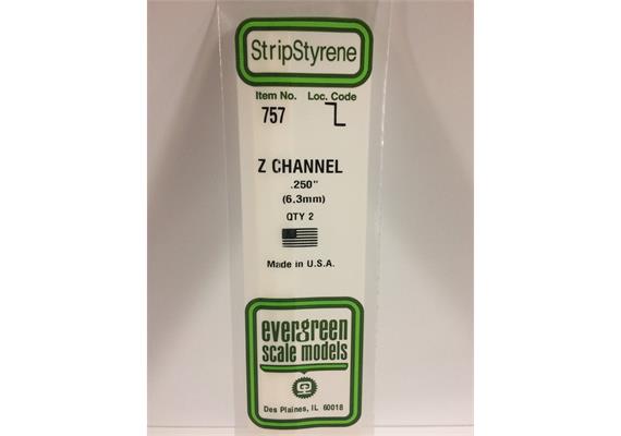 Evergreen 757 Z-Profil, 35 mm lang, Höhe 6,3mm, Dicke 0,70 mm , 2 Stück | Bild 2
