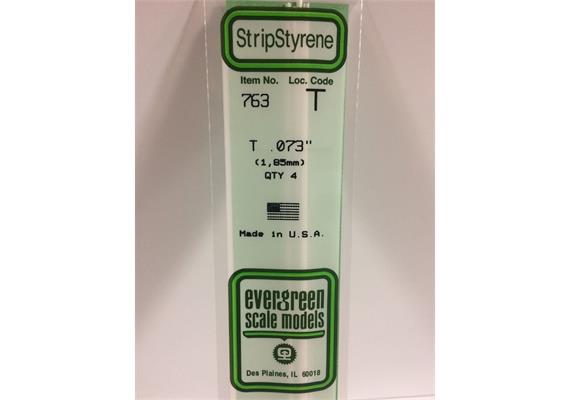 Evergreen 763 T-Profil, 35 mm lang, Höhe/Breite 1,8 mm, 4 Stück | Bild 2