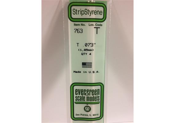 Evergreen 763 T-Profil, 35 mm lang, Höhe/Breite 1,8 mm, 4 Stück | Bild 2